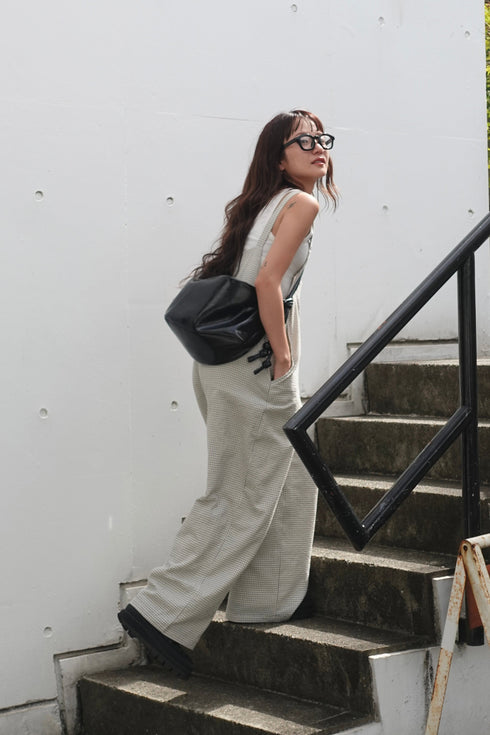 チェックルーズロンパース