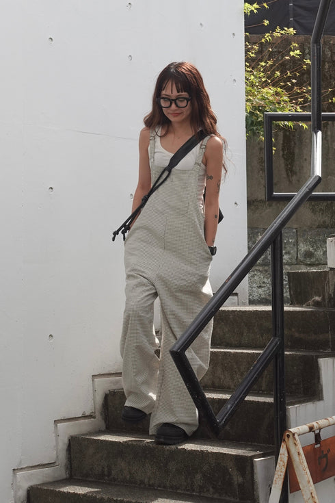 チェックルーズロンパース