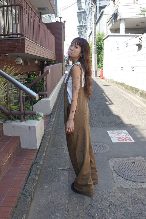 チェックルーズロンパース