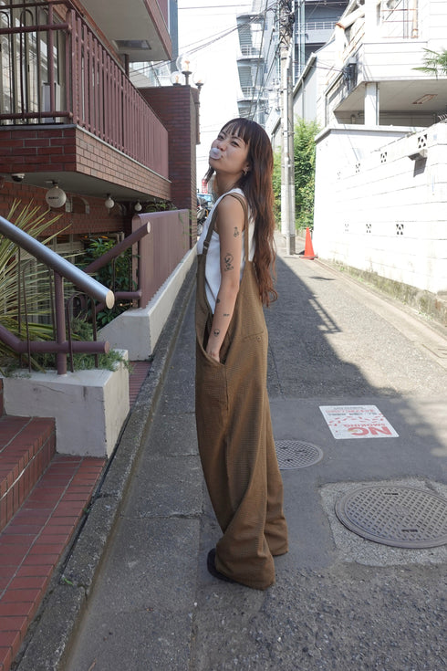 チェックルーズロンパース