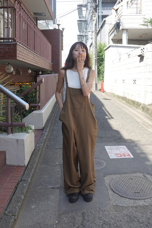 チェックルーズロンパース