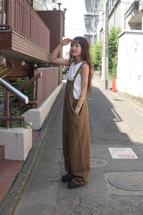 チェックルーズロンパース