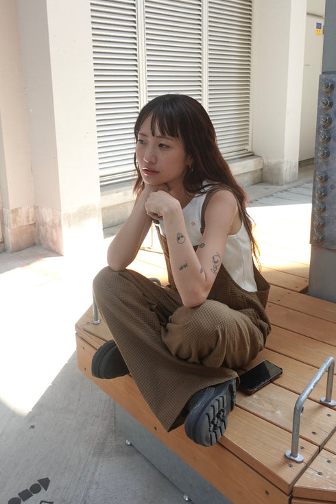 チェックルーズロンパース