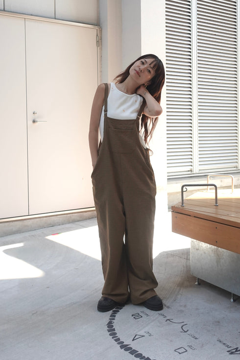 チェックルーズロンパース