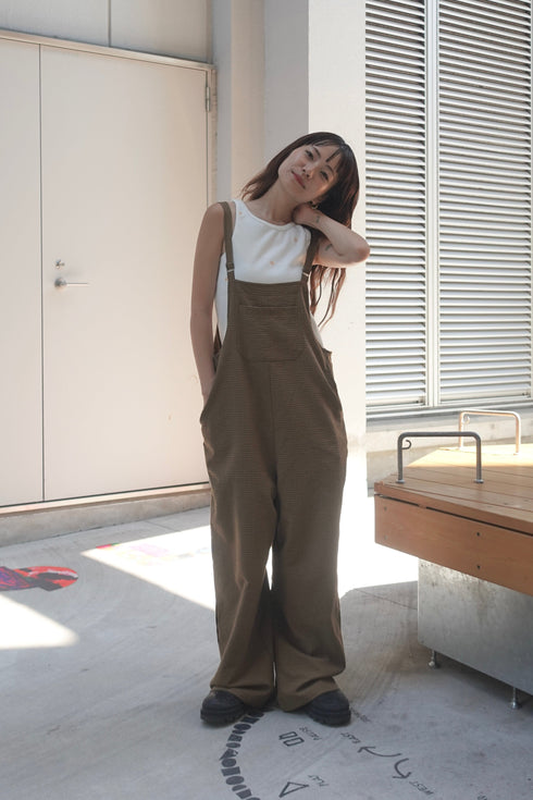 チェックルーズロンパース