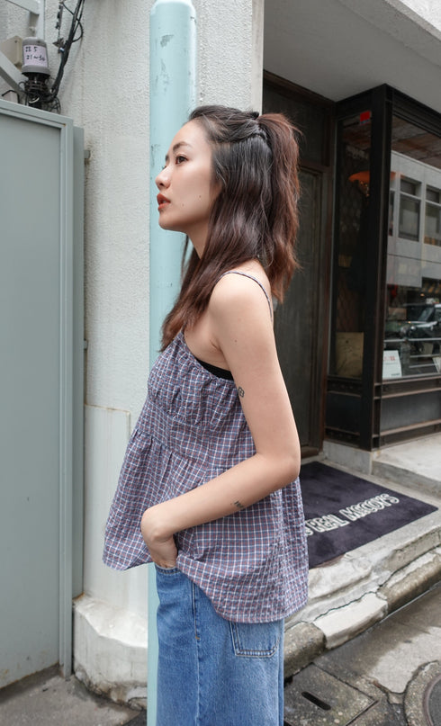 チェックルーズキャミ