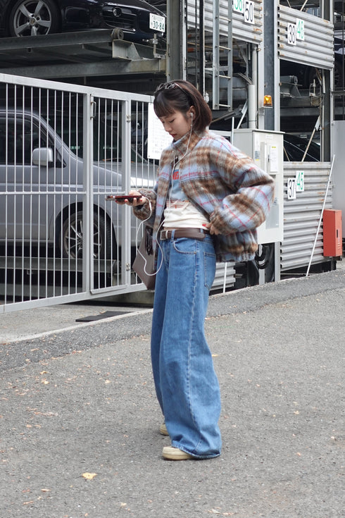 シャギーチェックブルゾン
