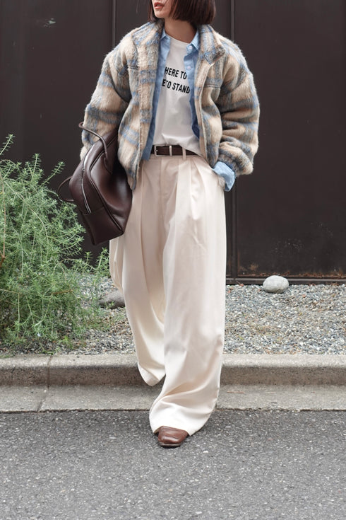 シャギーチェックブルゾン