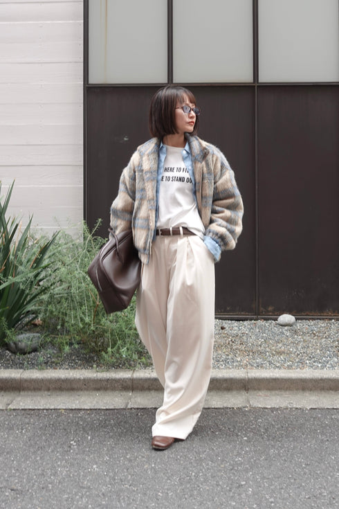 シャギーチェックブルゾン