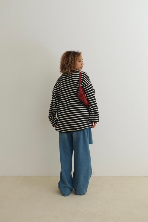 ルーズボーダーニット