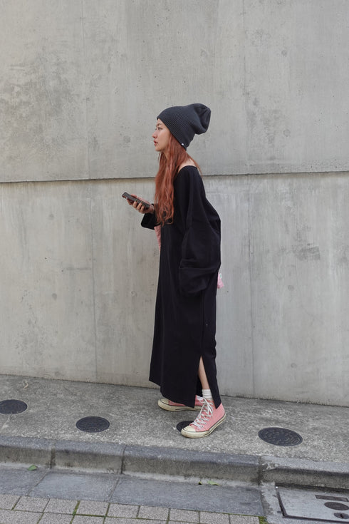 Vネックルーズワンピ