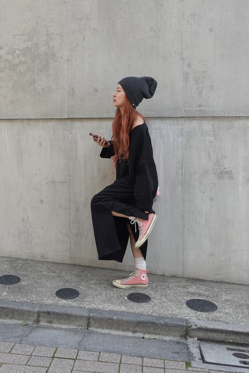 Vネックルーズワンピ