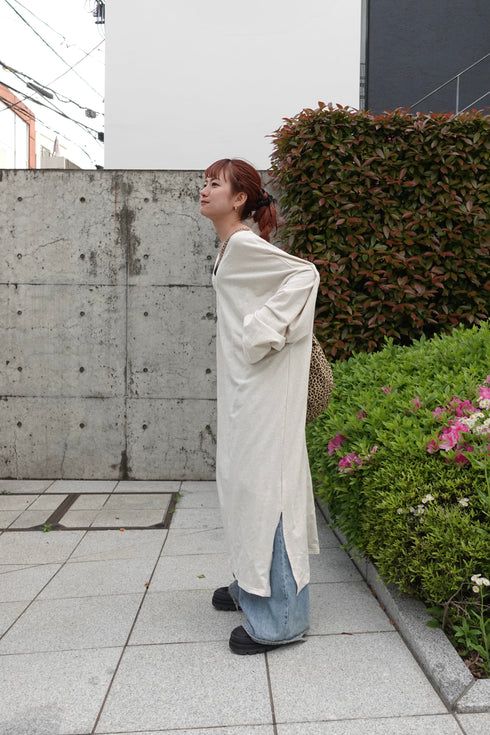 Vネックルーズワンピ