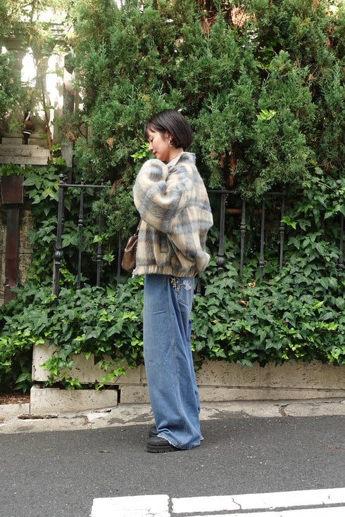 シャギーチェックブルゾン