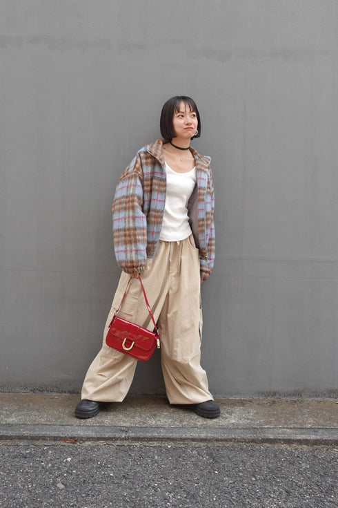 シャギーチェックブルゾン