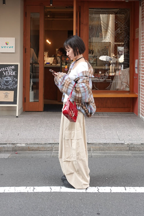 シャギーチェックブルゾン