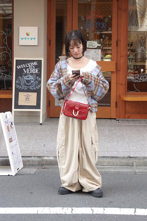 シャギーチェックブルゾン