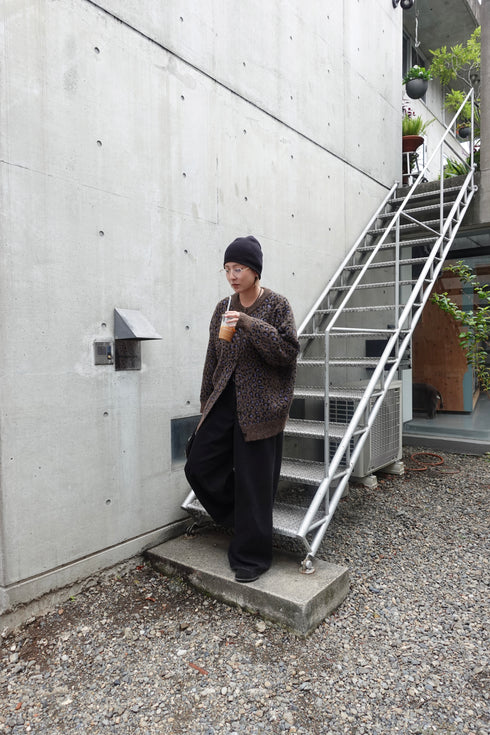 レオパードルーズニットカーデ