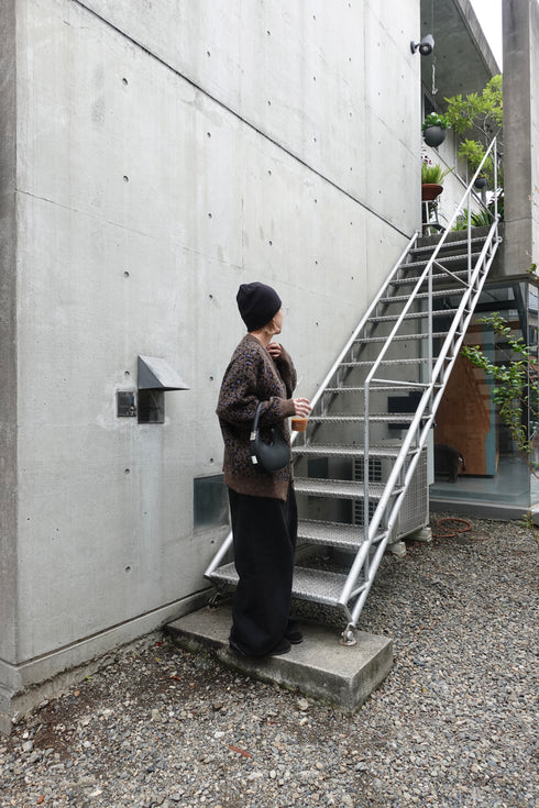 レオパードルーズニットカーデ