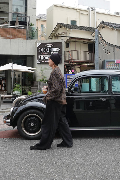 レオパードルーズニットカーデ