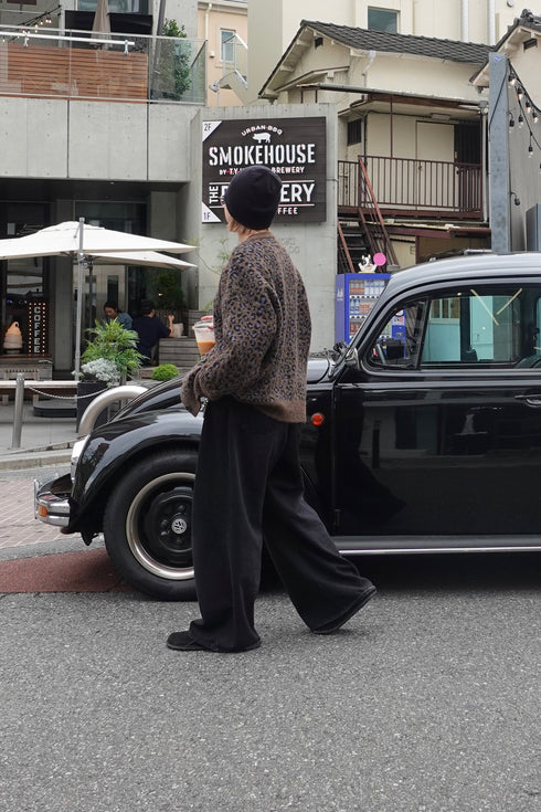 レオパードルーズニットカーデ