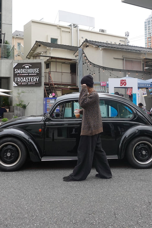 レオパードルーズニットカーデ