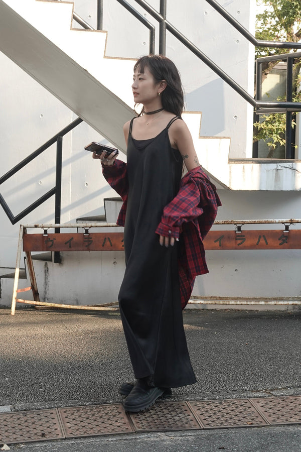 サテンルーズキャミワンピース