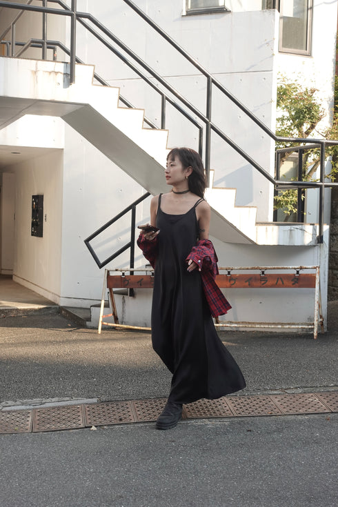 サテンルーズキャミワンピース