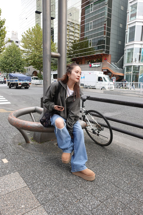 ハーフジップスウェット