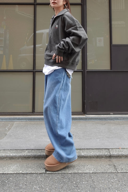 ハーフジップスウェット