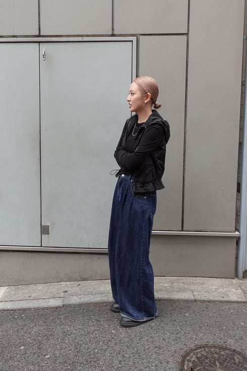 ダブルジップノースリパーカー