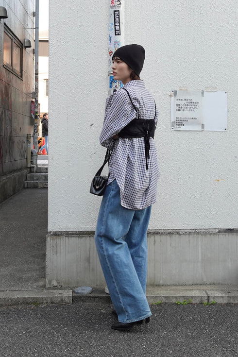 ギンガムチェックルーズシャツ