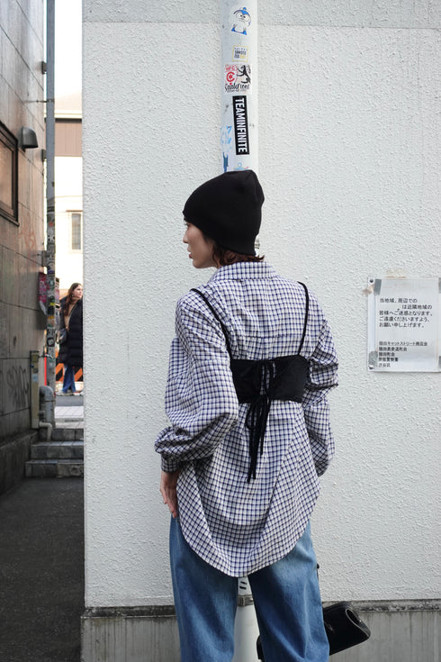 ギンガムチェックルーズシャツ