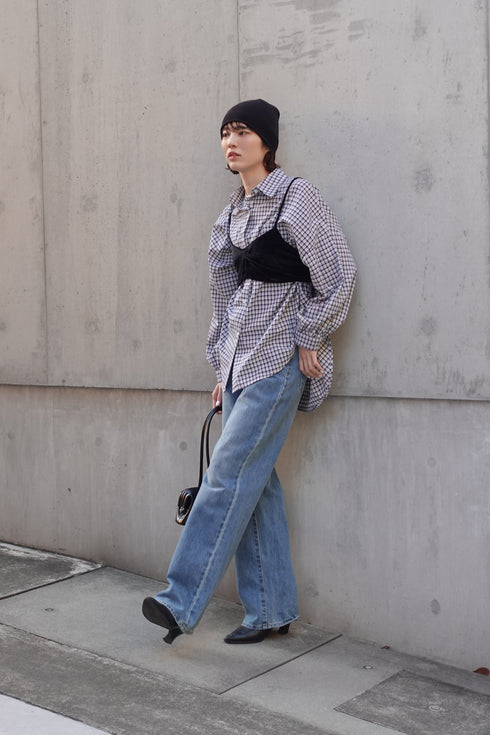 ギンガムチェックルーズシャツ