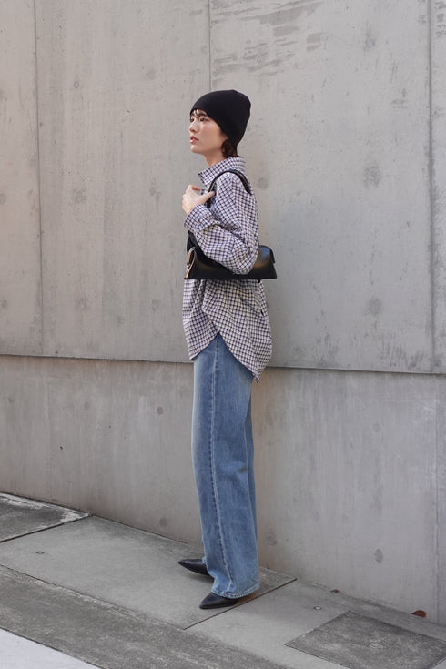 ギンガムチェックルーズシャツ