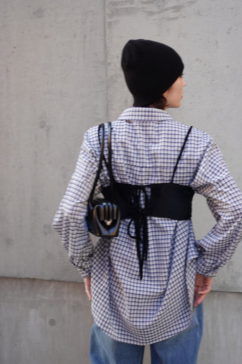 ギンガムチェックルーズシャツ