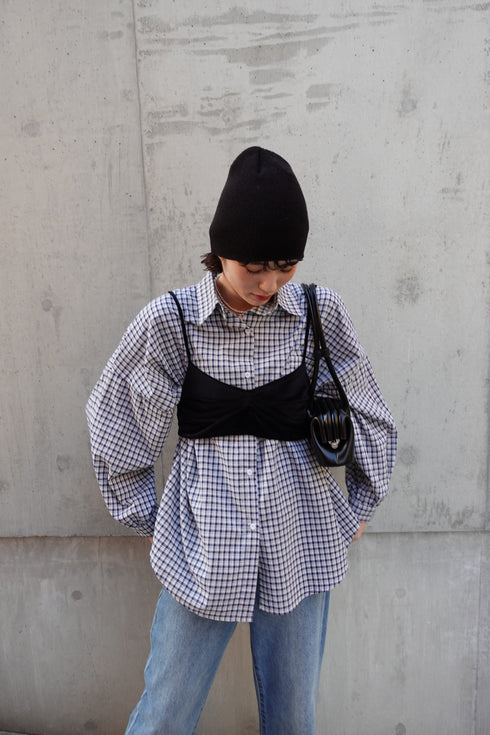 ギンガムチェックルーズシャツ