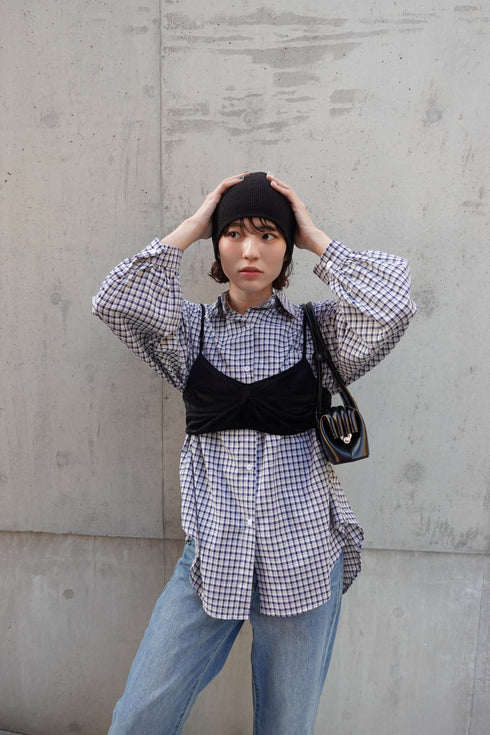 ギンガムチェックルーズシャツ