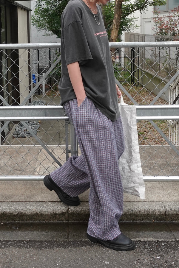 チェックボリュームラフパンツ