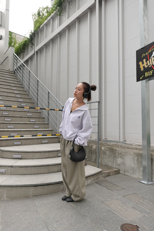 ハーフジップスウェット