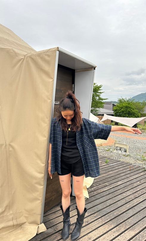 チェックハーフスリーブシャツ