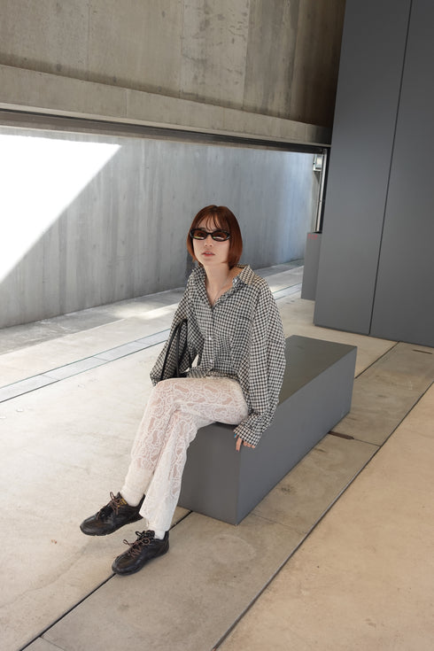 ギンガムチェックルーズシャツ