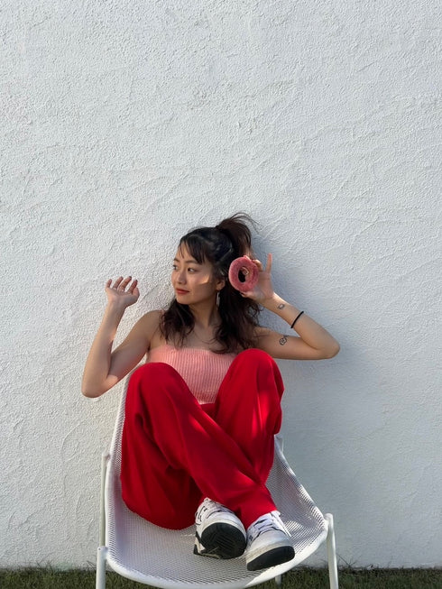 カラータックパンツ