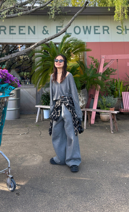 シアーVネックロンTee