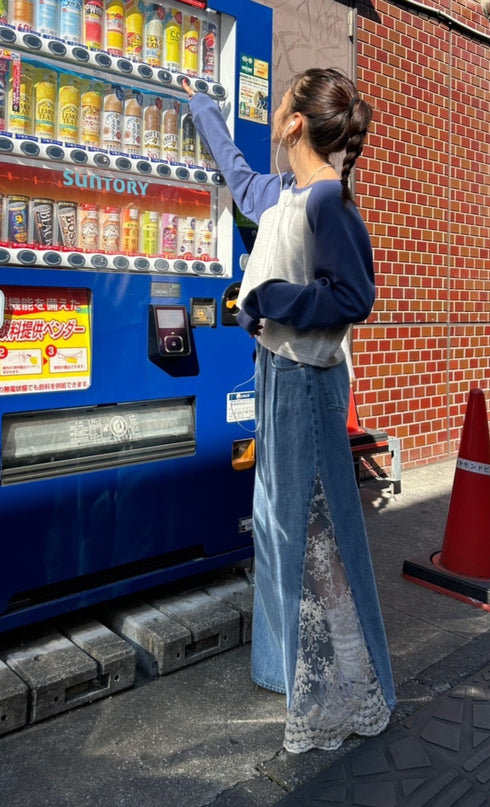 刺繍ラグランロンTee