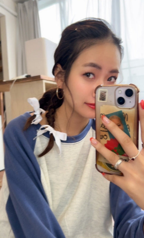 刺繍ラグランロンTee