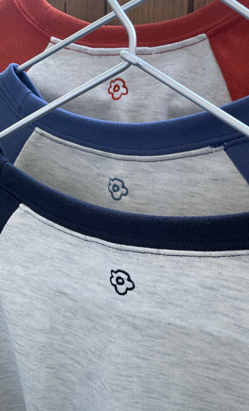 刺繍ラグランロンTee