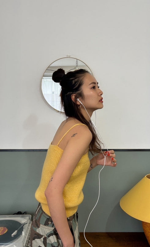 カラーニットキャミ