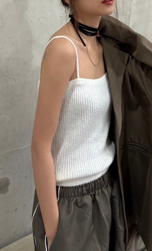 カラーニットキャミ