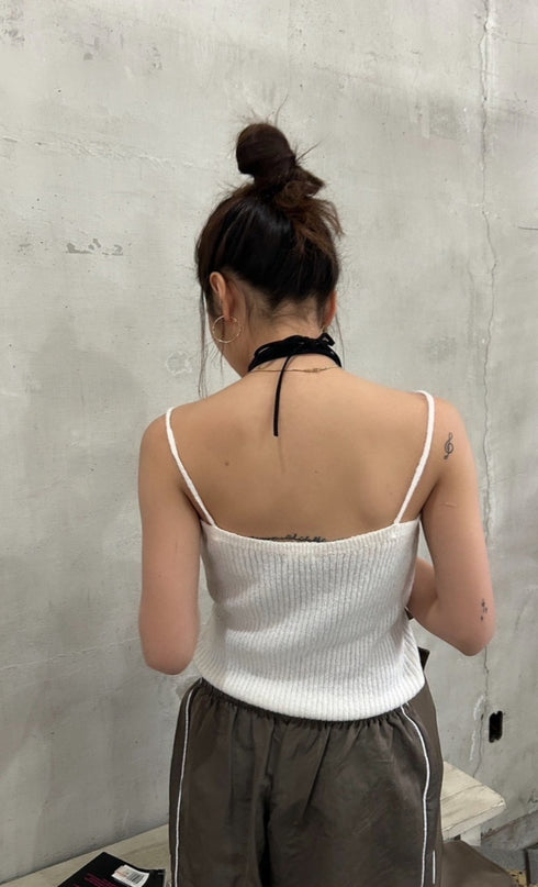 カラーニットキャミ